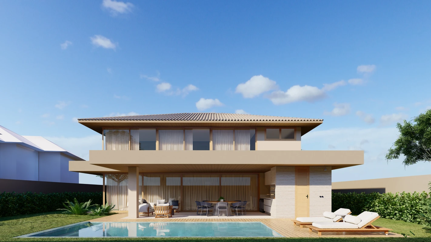 Residência contemporânea com piscina